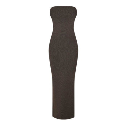 Front - Jack Wills Womens/Ladies Ribbed Bandeau Slim Maxi Dress
