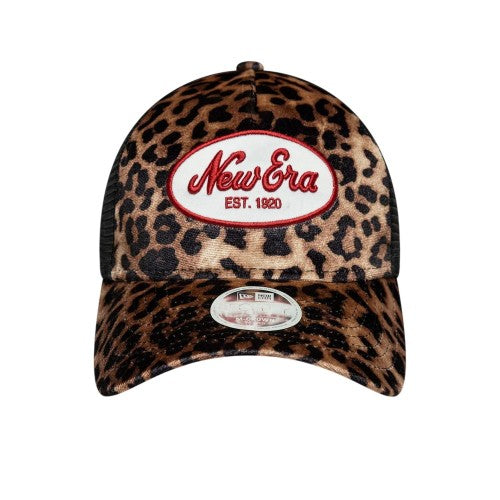 Front - New Era Leopard Print Trucker Cap