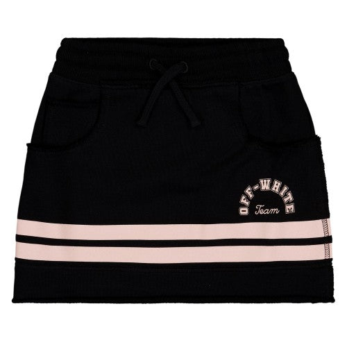 Front - Off White Girls Stripe Detail A-line Mini Skirt