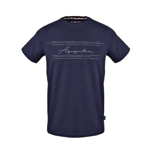 Front - Aquascutum Mens Signature Crew Neck T-Shirt