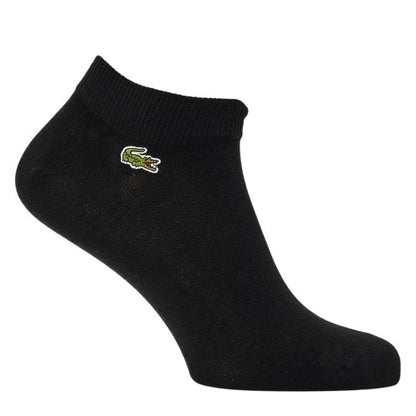Front - Lacoste Mens Embroidered Logo Trainer Socks (Pack of 3)