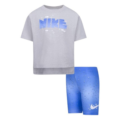 Front - Nike Childrens/Kids Genie Bubble T-Shirt & Shorts Set
