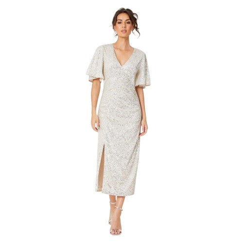 Front - Be You Womens/Ladies Sequin V Neck Midi Dress