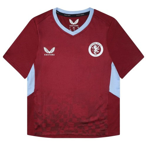 Front - Castore Childrens/Kids 22/23 Aston Villa FC Match Home Jersey