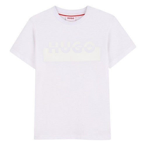 Front - Hugo Childrens/Kids Lettering Crew Neck Regular T-Shirt