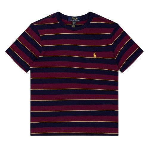 Front - Ralph Lauren Boys Striped Crew Neck T-Shirt