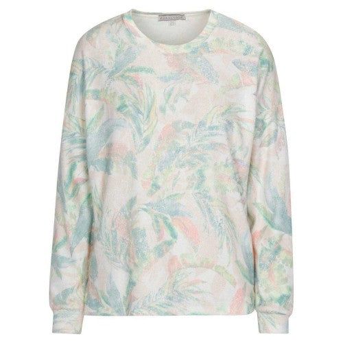 Front - PJ Salvage Womens/Ladies Palm Print Long-Sleeved T-Shirt