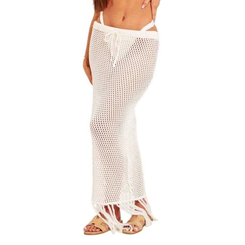 Front - Missy Empire Womens/Ladies Tassel Knitted Maxi Skirt