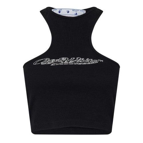 Front - Off White Womens/Ladies Relaxed Fit Tank Top