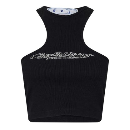 Front - Off White Womens/Ladies Relaxed Fit Tank Top