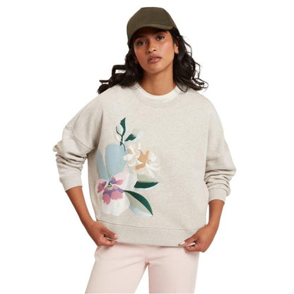Front - Ted Baker Womens/Ladies Brookla Floral Embroidery Cotton Blend Sweatshirt