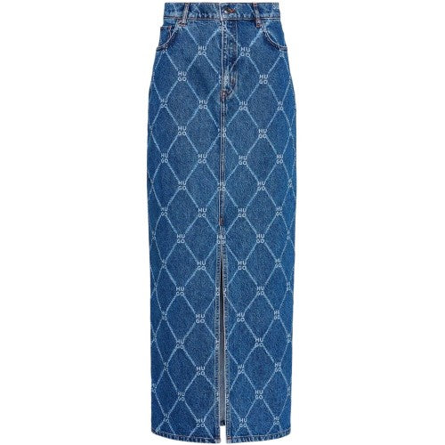 Front - Hugo Womens/Ladies Denim Slim Maxi Skirt