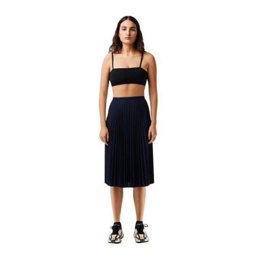 Front - Lacoste Womens/Ladies Pleated Polyester Midi Skirt