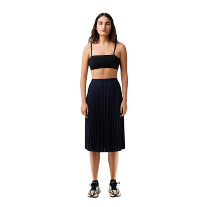 Front - Lacoste Womens/Ladies Pleated Polyester Midi Skirt