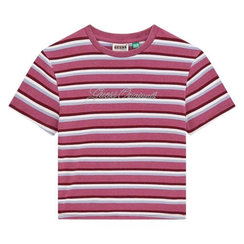 Front - Guess Womens/Ladies Stripe T-Shirt