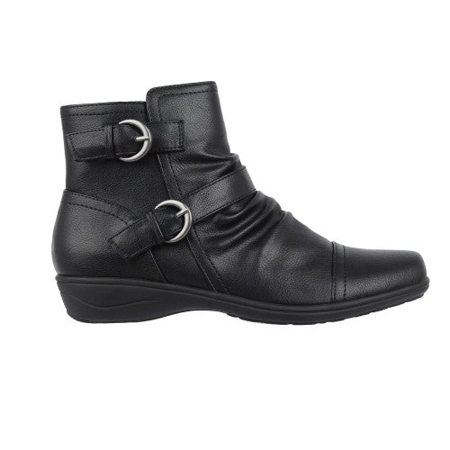 Front - Miso Womens/Ladies Low Wedge Ankle Boots