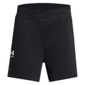 Front - Under Armour Girls Rival Terry Cross Front Shorts