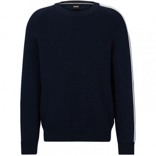 Front - Boss Mens Crew Neck Regular Long-Sleeved Pullover