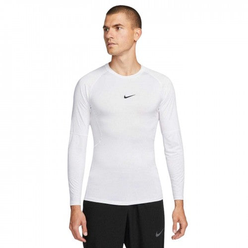Front - Nike Mens Dri-FIT Fitted Long-Sleeved Fitness Base Layer Top