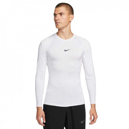 Front - Nike Mens Dri-FIT Fitted Long-Sleeved Fitness Base Layer Top