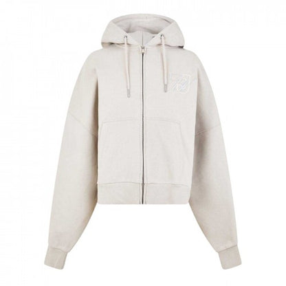 Front - Jack Wills Girls Emblem Cotton Blend Embroidered Drawstring Hoodie