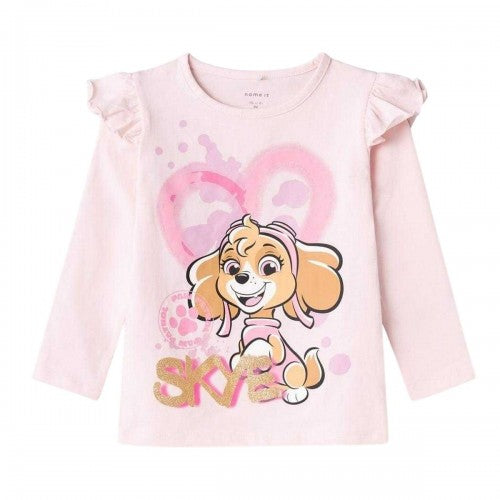 Front - Paw Patrol Girls Skye Graphic Print Crew Neck Regular T-Shirt