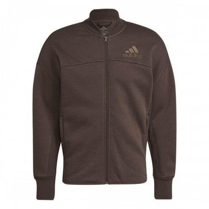 Front - Adidas Mens Studio Lounge Fleece Track Top