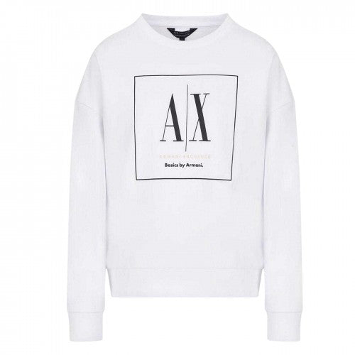 Front - Armani Exchange Womens/Ladies Rectangular Logo Sweatshirt