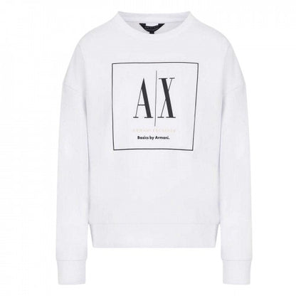 Front - Armani Exchange Womens/Ladies Rectangular Logo Sweatshirt