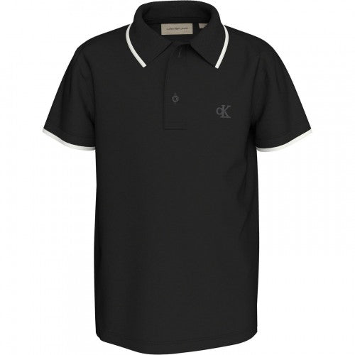 Front - Calvin Klein Childrens/Kids Tipped Regular Polo Shirt
