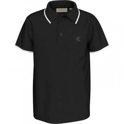 Front - Calvin Klein Childrens/Kids Tipped Regular Polo Shirt