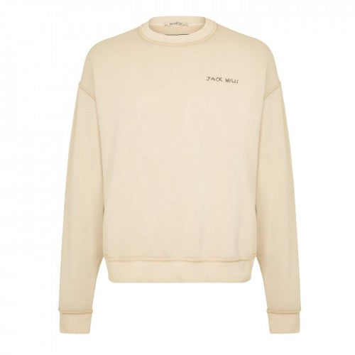 Front - Jack Wills Mens Logo Crew Neck Relaxed Fit Long-Sleeved Jumper