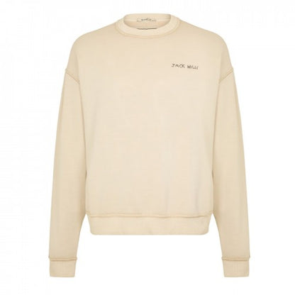 Front - Jack Wills Mens Logo Crew Neck Relaxed Fit Long-Sleeved Jumper