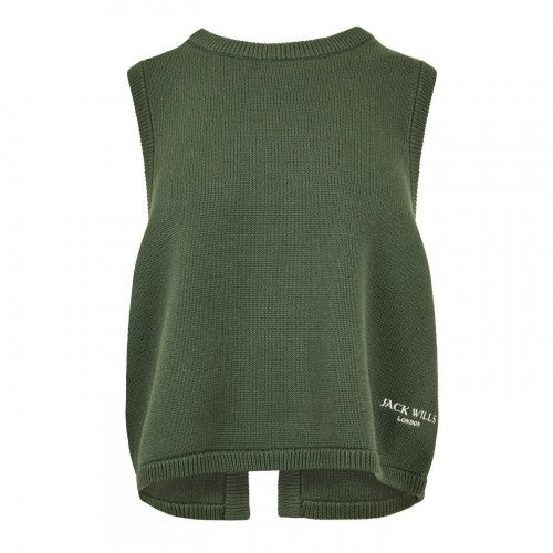 Front - Jack Wills Womens/Ladies Embroidered Logo Tie Back Vest Top