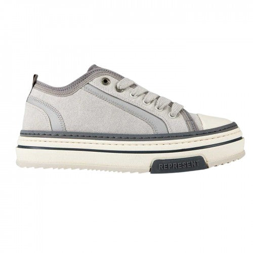 Front - Represent Mens HTN Logo Leather Low Cut Trainers
