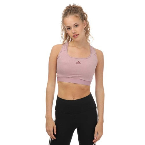 Front - Adidas Womens/Ladies Powerreact Medium Support Plus Training Sports Bra