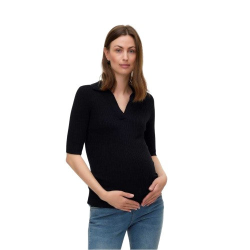 Front - Mamalicious Womens/Ladies V Neck Maternity 3/4 Sleeve Sweatshirt
