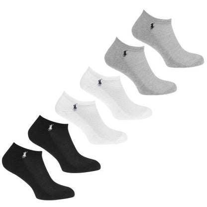 Front - Ralph Lauren Mens Polyester Trainer Socks (Pack of 6)