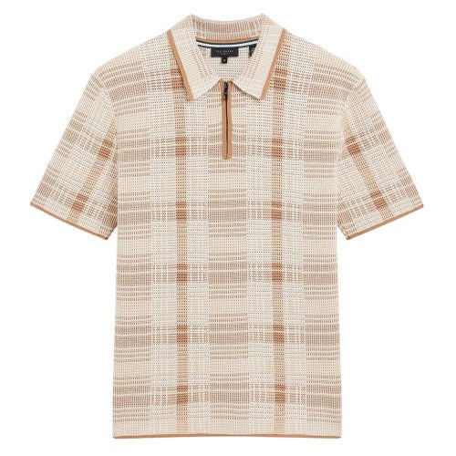 Front - Ted Baker Mens Checked Polo Shirt