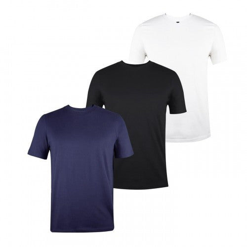 Front - Donnay Mens Cotton Blend T-Shirt (Pack of 3)