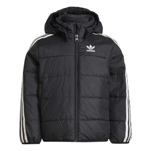 Front - Adidas Childrens/Kids Originals 3 Stripes Puffer Jacket