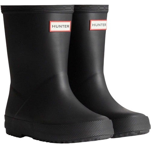 Front - Hunter Childrens/Kids Flatform Wellington Boots