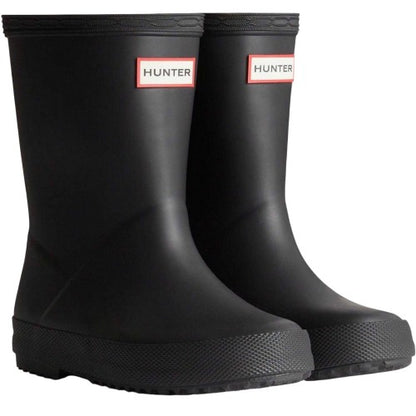 Front - Hunter Childrens/Kids Flatform Wellington Boots