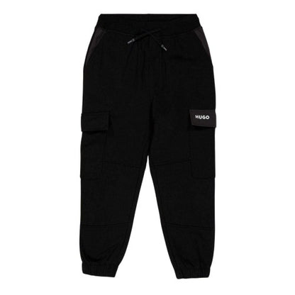 Front - Hugo Childrens/Kids Patch Flap Pocket Regular Jogging Bottoms