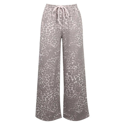 Front - Miso Womens/Ladies Leopard Print Wide Leg Joggers