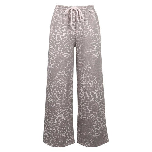 Front - Miso Womens/Ladies Leopard Print Wide Leg Joggers