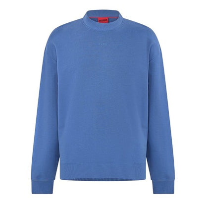 Front - Hugo Mens Tonal Logo Cotton Jersey Relaxed Fit Casual Sweatshirt