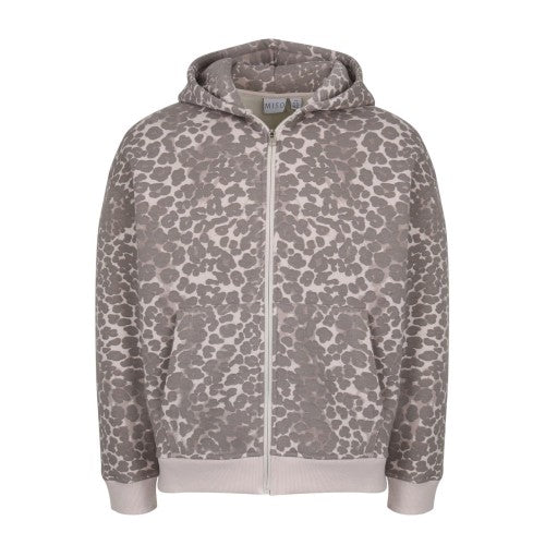 Front - Miso Unisex Adult Leopard Pattern Sweat Jacket
