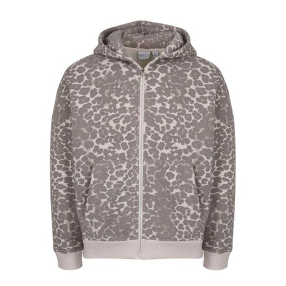 Front - Miso Unisex Adult Leopard Pattern Sweat Jacket