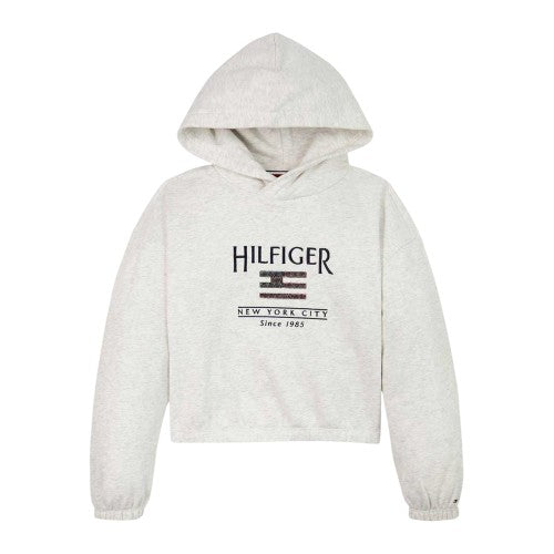 Front - Tommy Hilfiger Girls Flag Drawstring Hoodie